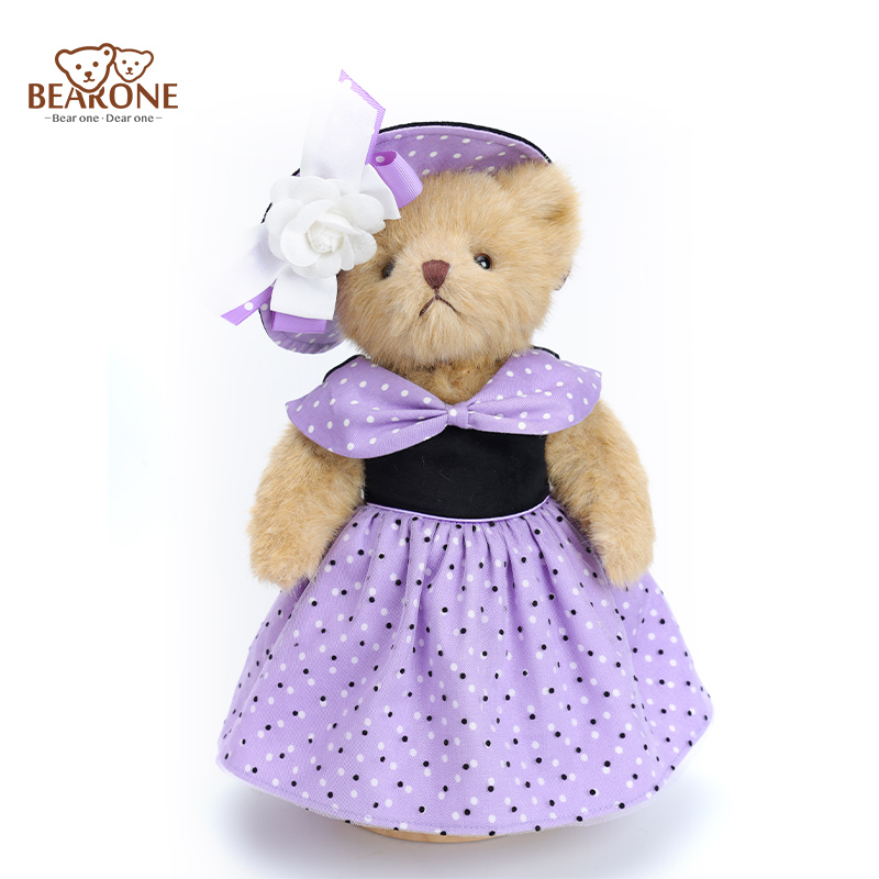 HM19015 優雅淑女熊穿紫裙